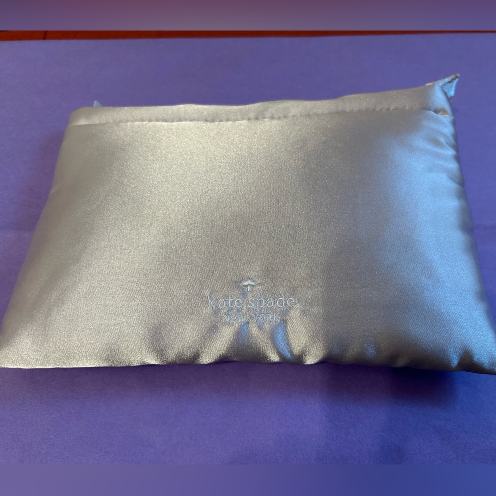 NEW AUTHENTIC SATIN LAVENDER Kate Spade LUXURY SLEEP EYE MASK with zipper pouch!